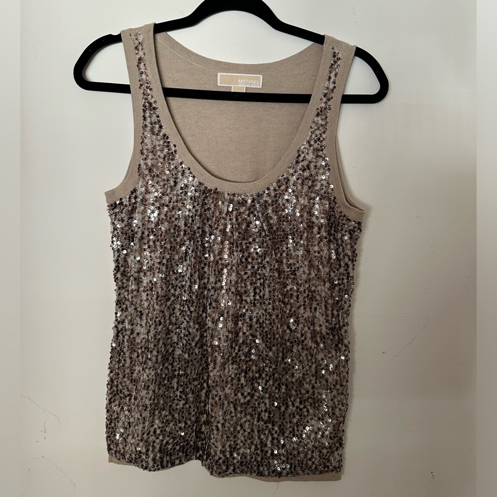 MICHAEL Michael Kors Tan Sequined Tank